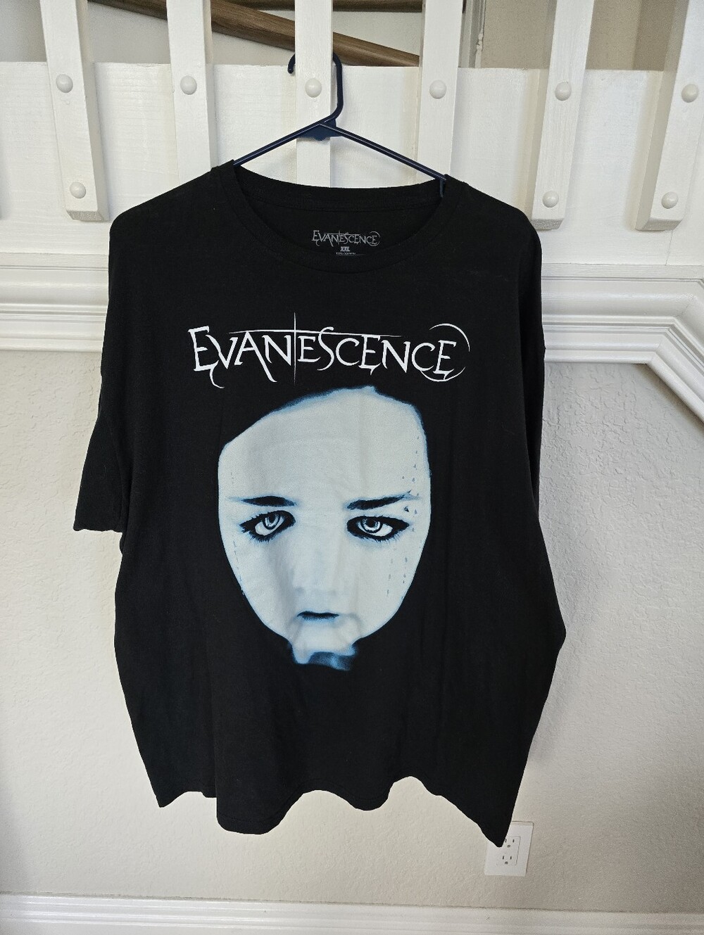 Evanescence Fallen T-Shirt XXL Black Graphic Band Tee Rock Metal Music Amy Lee